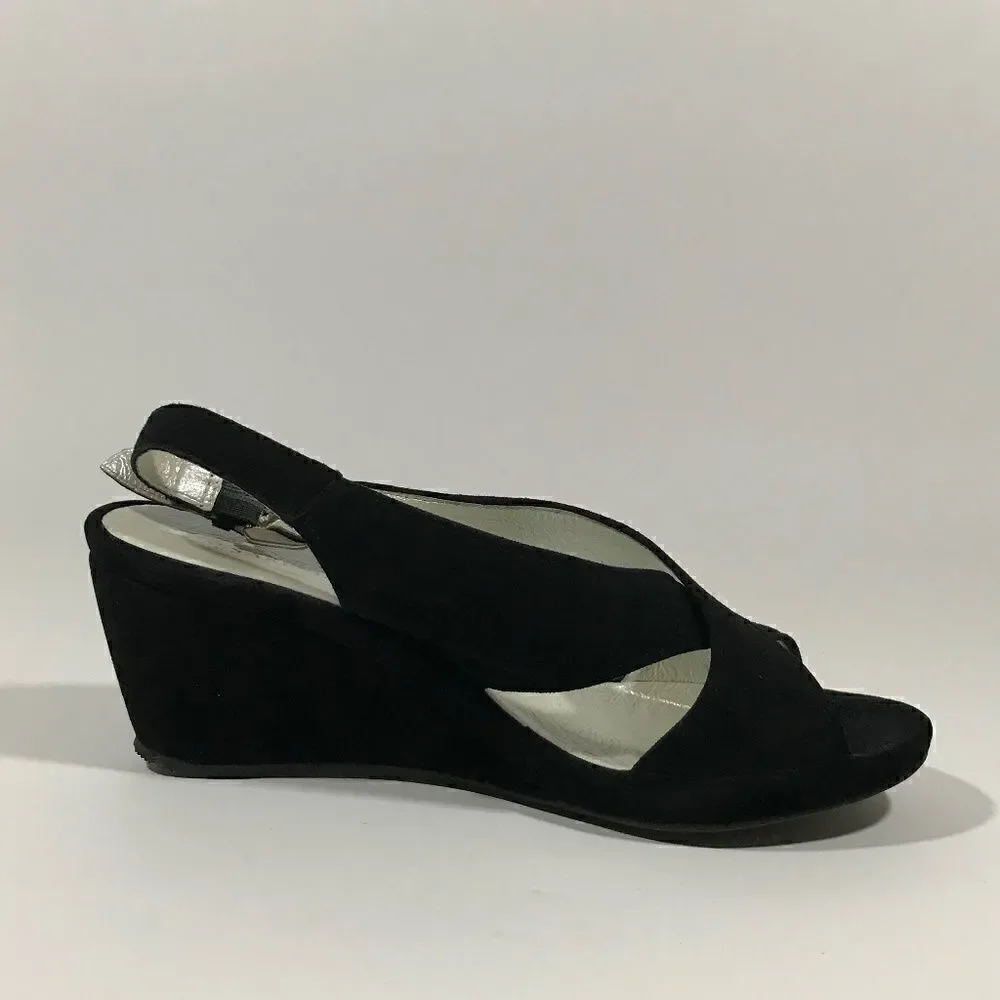 Cesare Gaspari Lightweight Suede Slingback Wedges